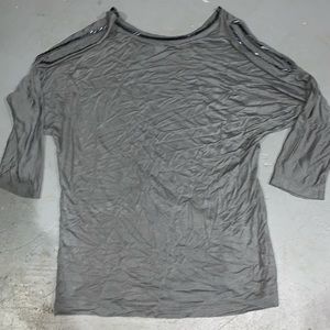 Gray cold shoulder top